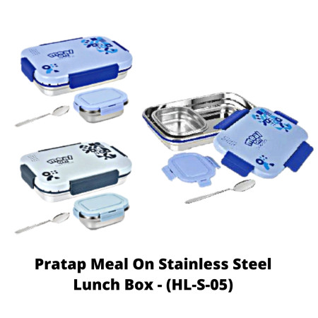 Pratap Meal On Stainless Steel Lunch Box - (HL-S-05)