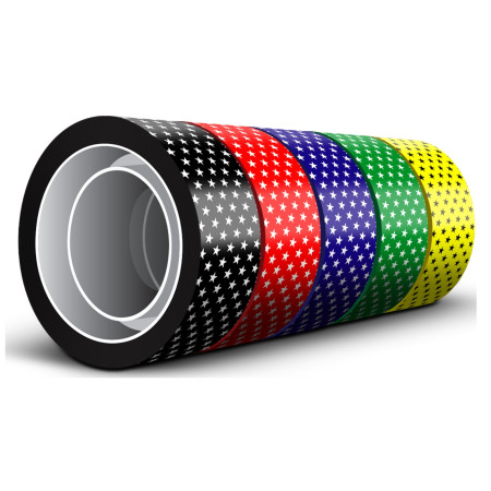 Cellux Star Design Tape - 18mmX27mtr, Mix Colour